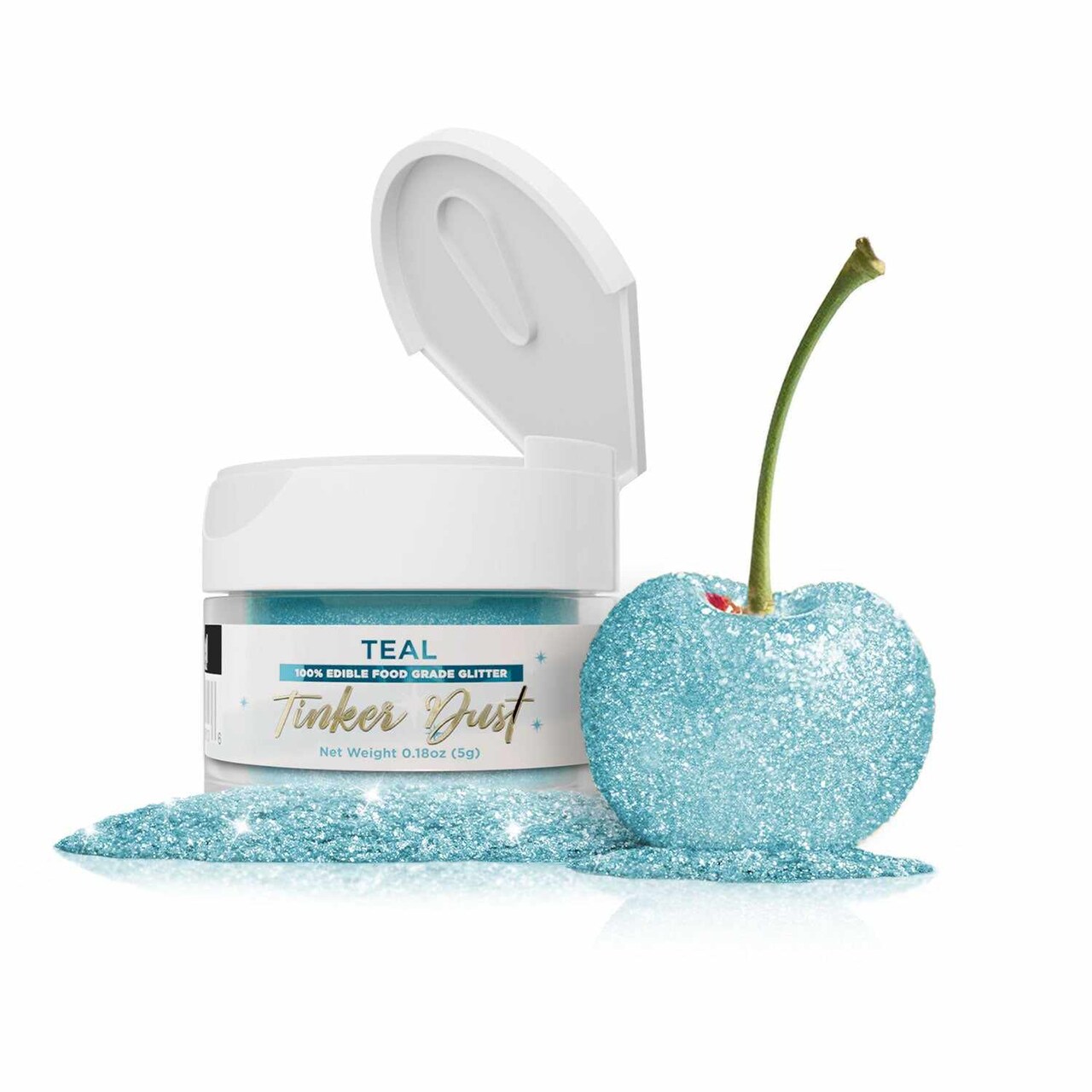 Bakell - Teal Tinker Dust Edible Glitter (5g, 1x Jar) for Food, Desserts, and Beverages!